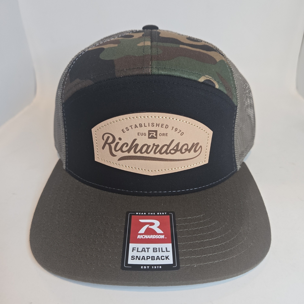 Green and Black Snapback Hat with Camo Design
